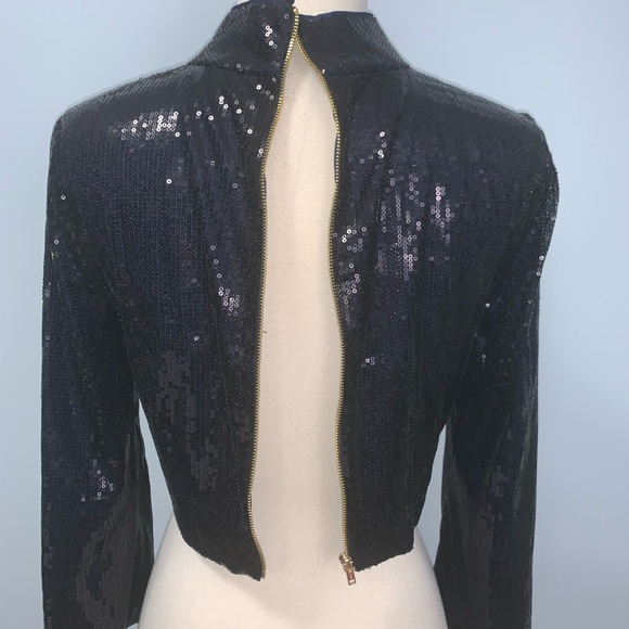 Bailey 44 Mini Sequin Cropped Long Bell Sleeve Top - Picture 9 of 10